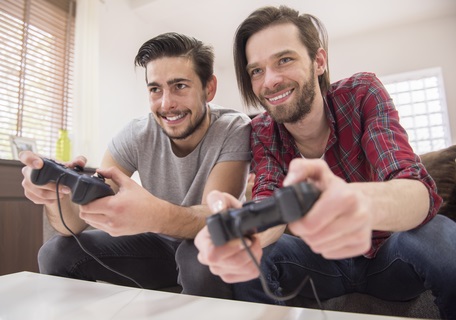 Two Playing Video Games